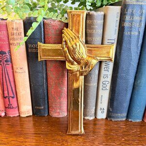 MCM Gold Praying Hands Cross